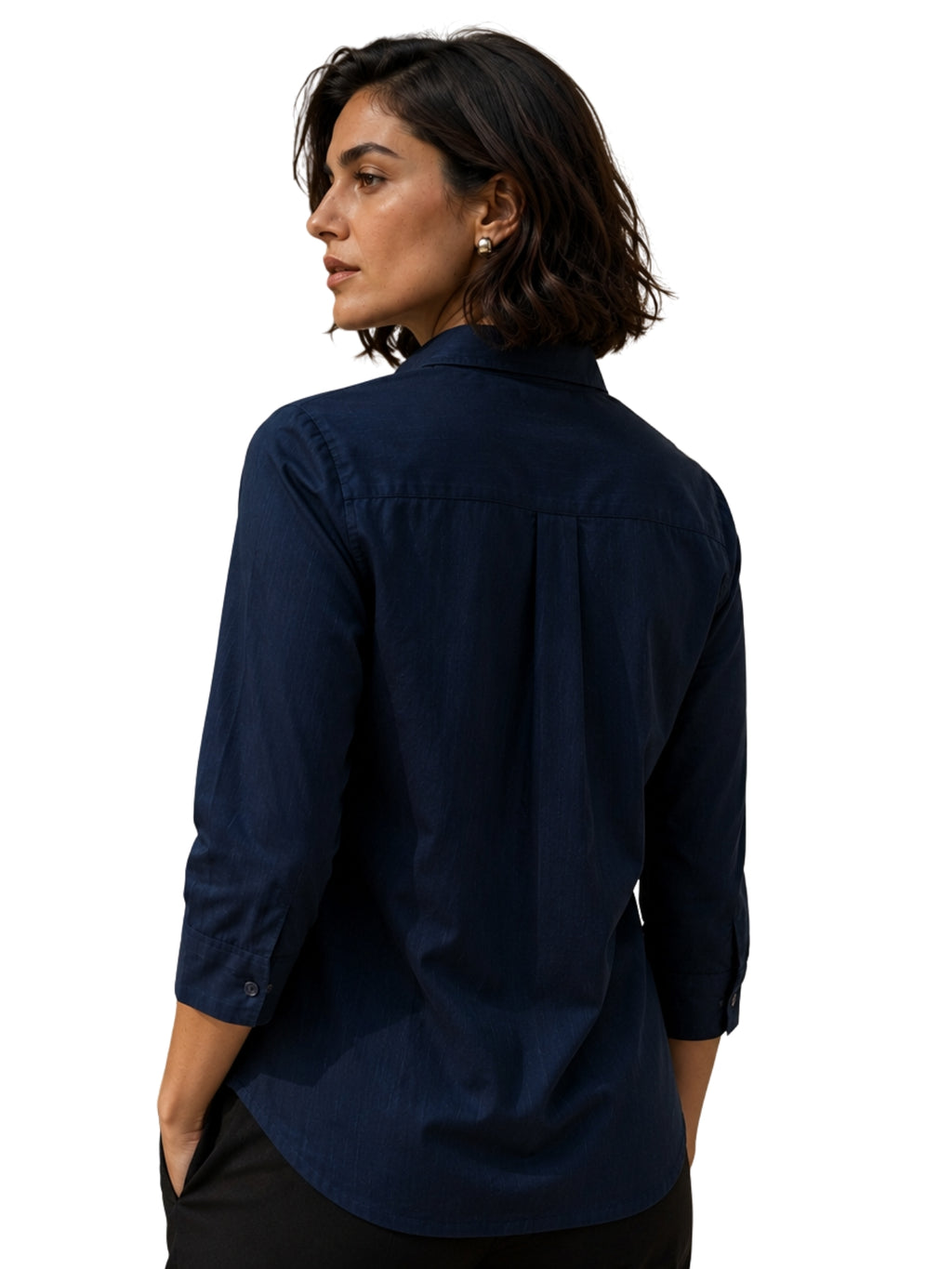 Regular Shirt V Neck - Ink Blue