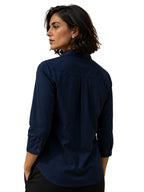 Regular Shirt V Neck - Ink Blue