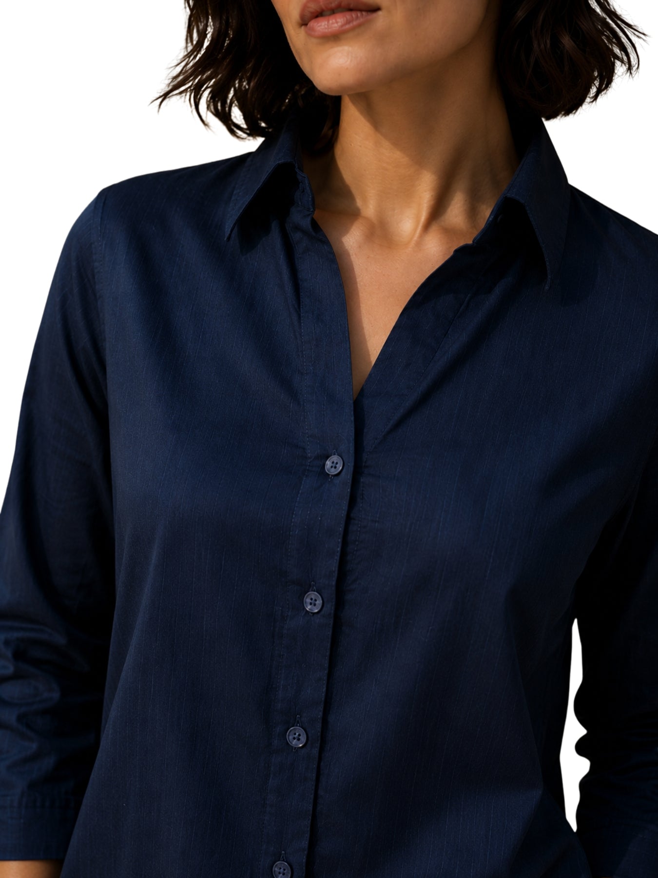 Regular Shirt V Neck - Ink Blue
