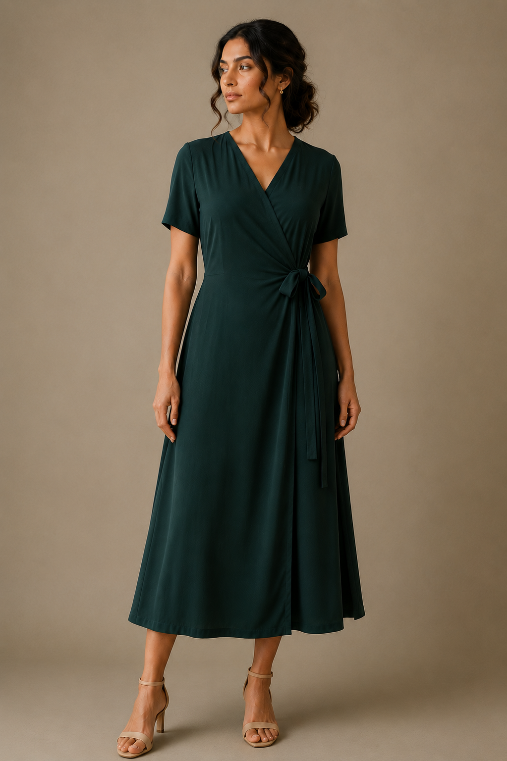 Wrap Dress - Midnight Green