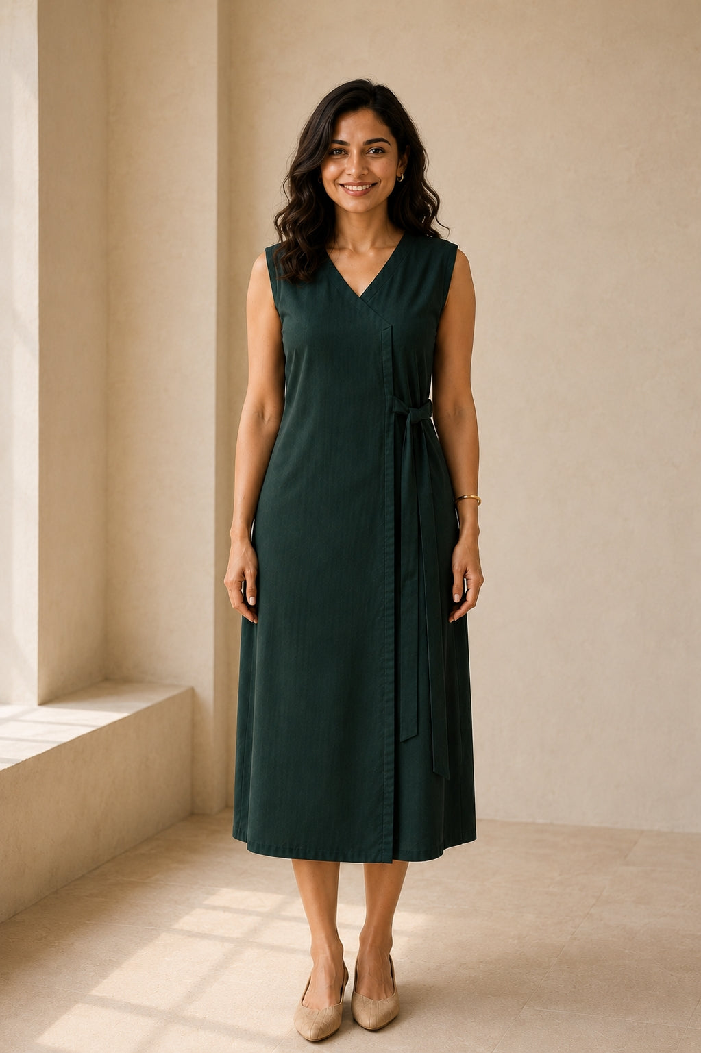 Wrap Dress - Midnight Green
