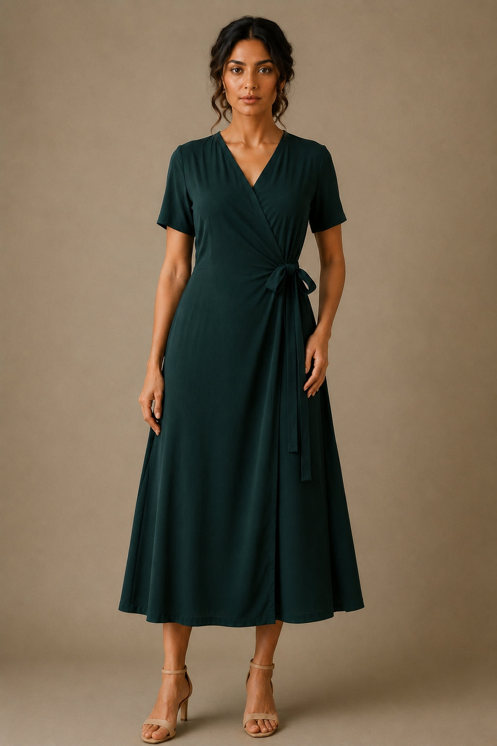 Wrap Dress - Midnight Green
