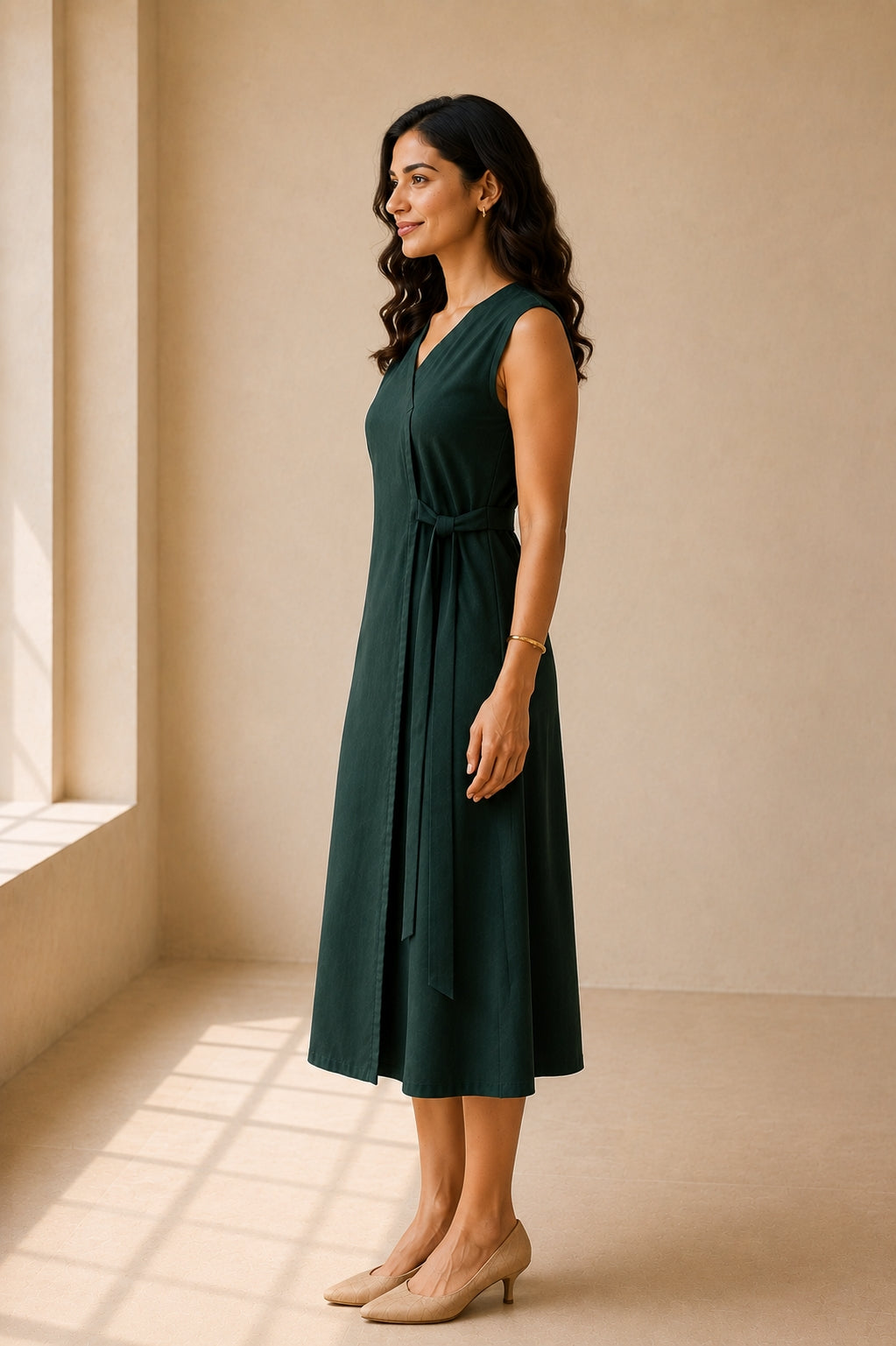Wrap Dress - Midnight Green